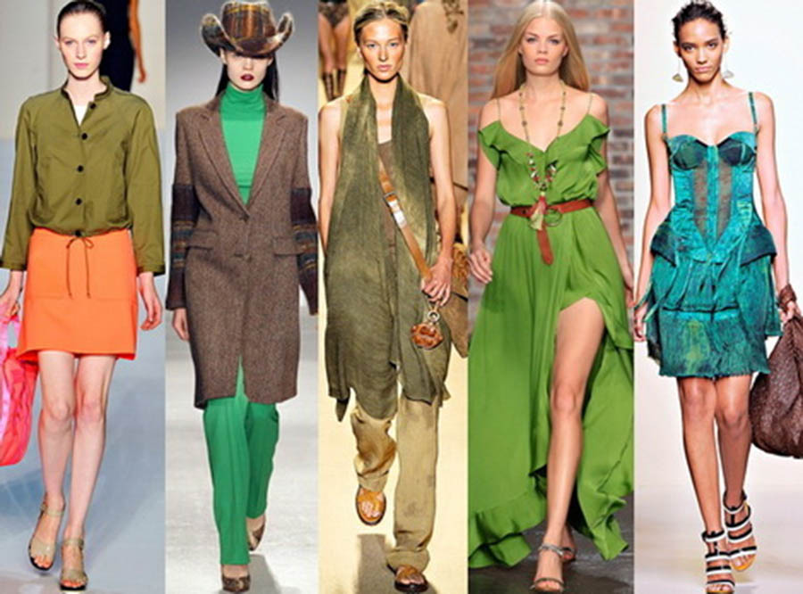 С какими цветами сочетается коричневый и зелёный в одежде