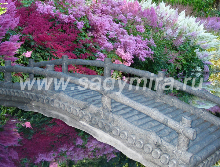 мостик садовый в восточном стиле из камня